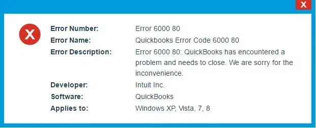 QuickBooks error code 6000 80