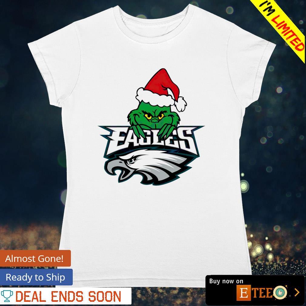 Grinch Philadelphia Eagles Christmas sweater ladies-tee