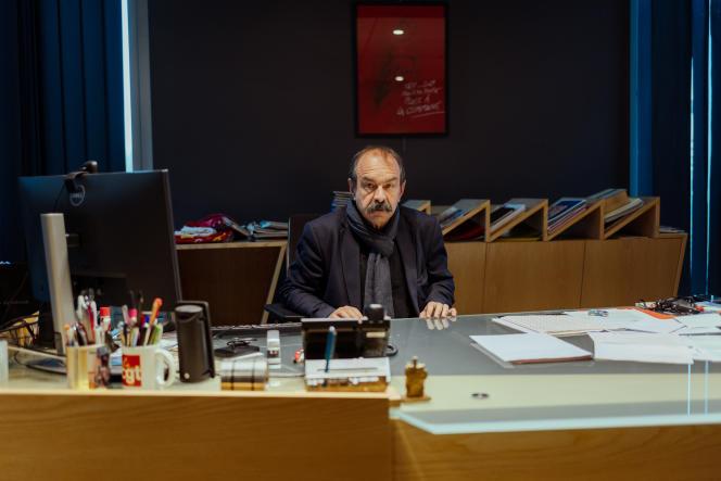 Le secrétaire général de la CGT, Philippe Martinez, au siège du syndicat à Montreuil (Seine-Saint-Denis), le 21 mars 2023.