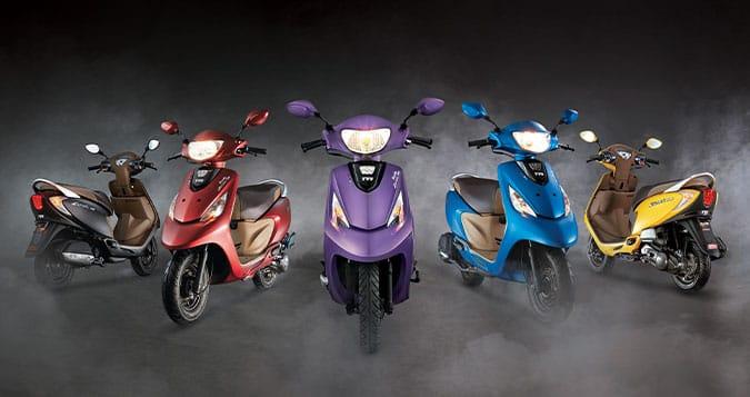 Find all scooters, motorcycles, mopeds and three wheelers by TVS Motors