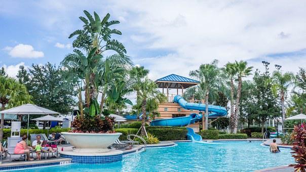 Resort, Pool, Slide, Tropical, Summer