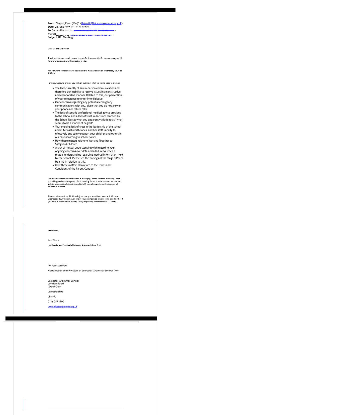 45834 26-06-25 17:05 from John Watson via K Rajput