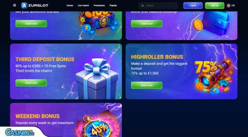 get bonuses at azurslot