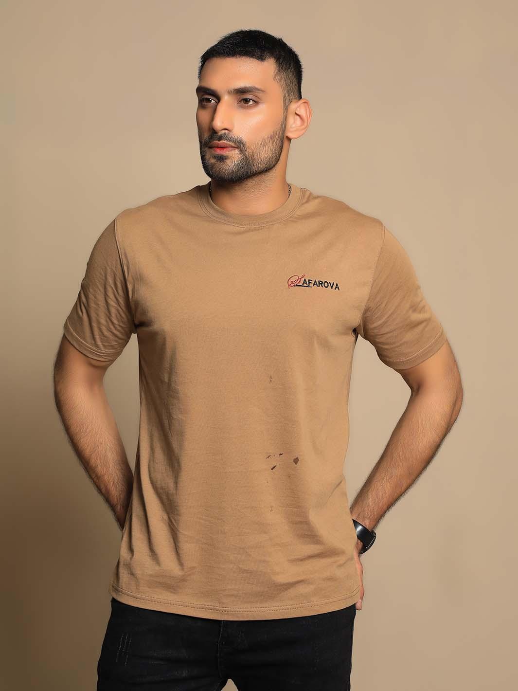 Camel Crew Neck Short Sleeve Men's T-Shirt