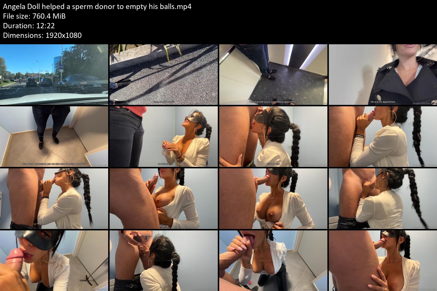 Angela Doll helped a sperm donor to empty his balls.mp4