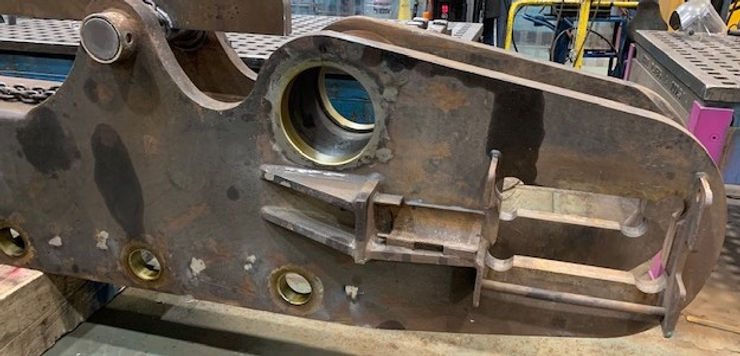 Rusty industrial machinery component ready for laser cleaning and laser rust removal by alfa laser cleaning machine