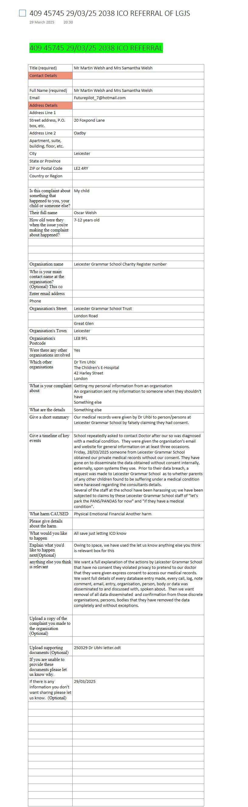 45745 29-03-25 2038 ICO REFERRAL TO - LGST