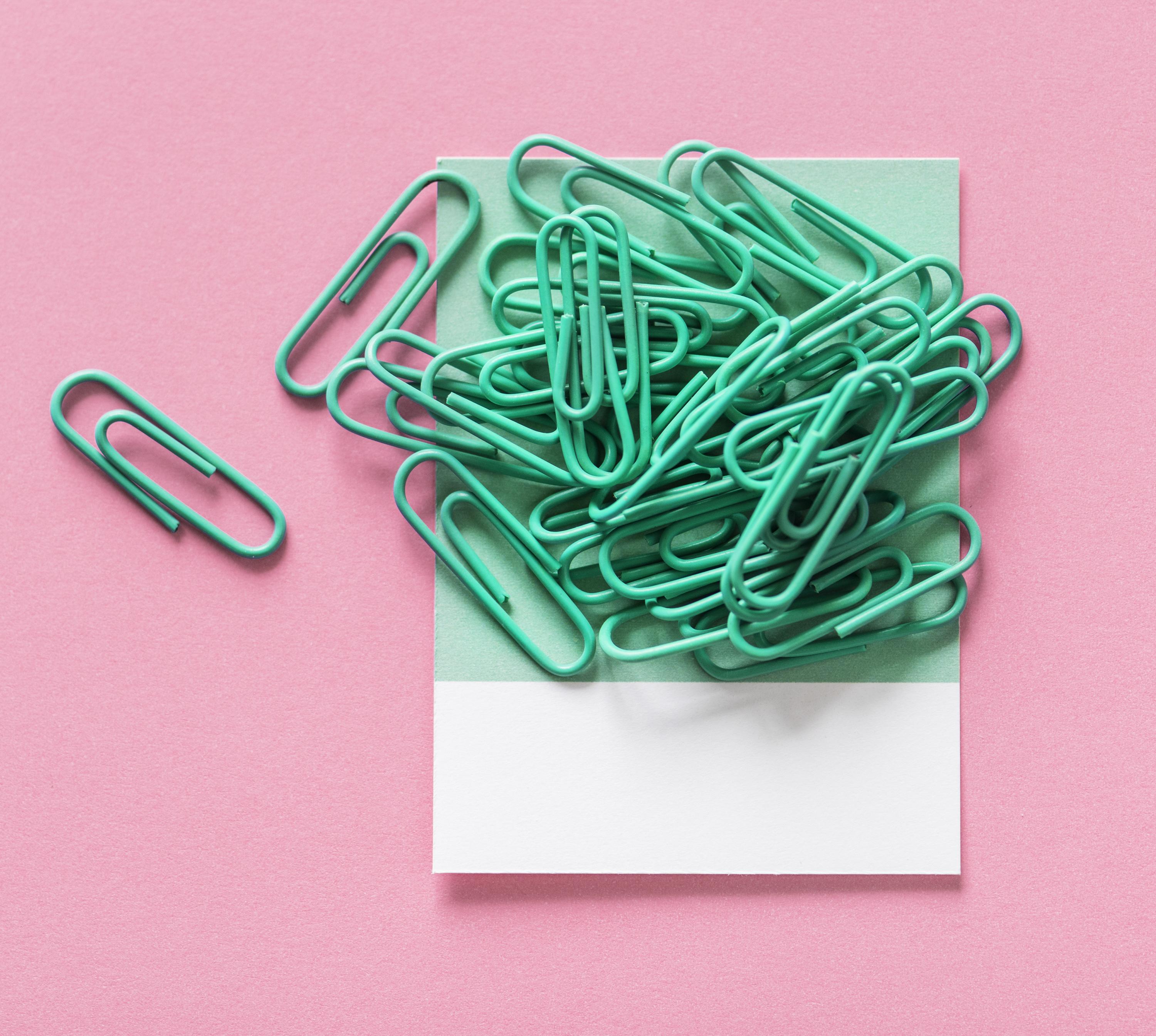 Green Paper Clip Lot