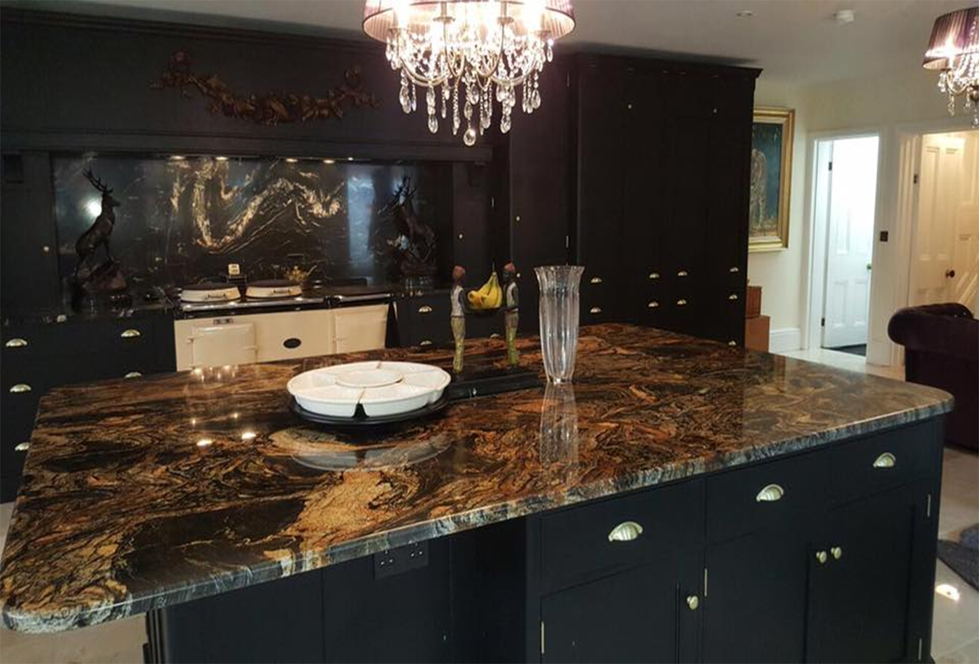black kitchen islands