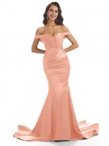 long peach bridesmaid dresses