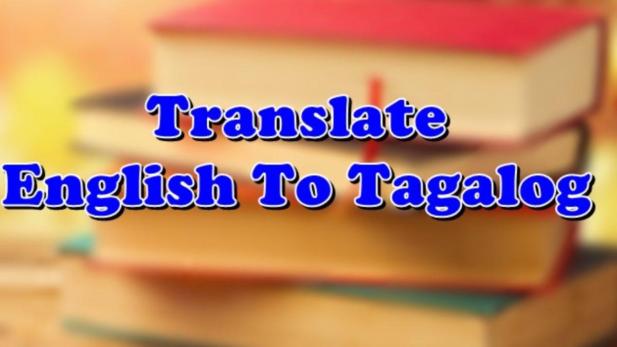 Translate Tagalog To English