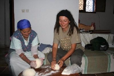 making Moroccan bread