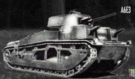 A6E3 Prototyp czołgu średniego z 1930. Uzbrojenie: 1 armata, 3 km, Prędkość 48 km/h. Waga  18,7 T.