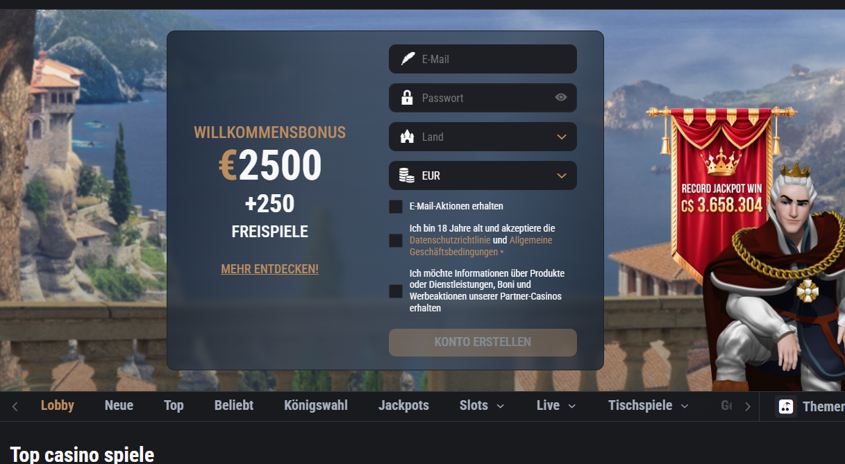 So nutzt du den Willkommensbonus bei King Billy