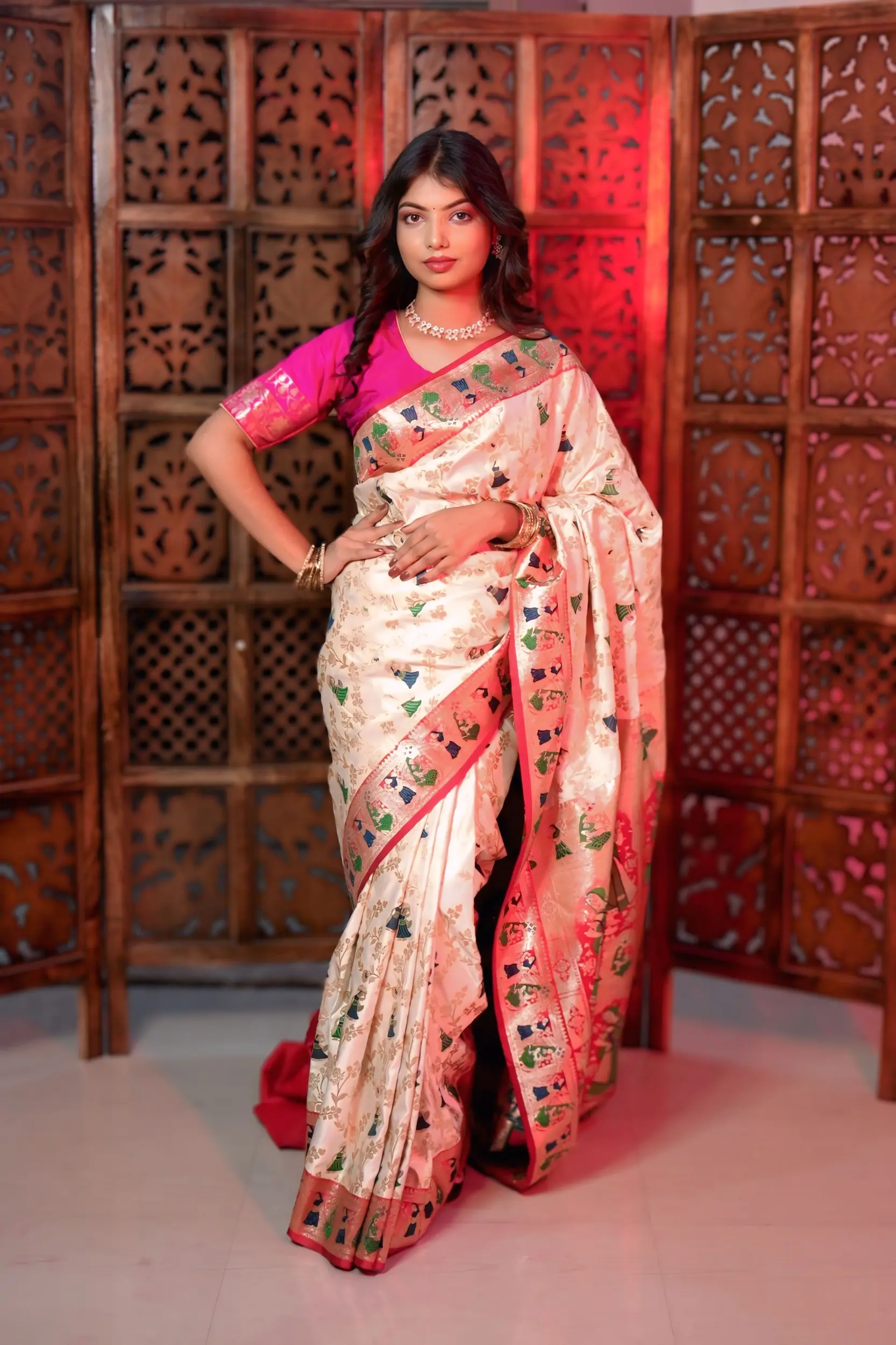 TanaBana Fashion Edit - Premium Banarasi Silk Saree with Traditional Weaving – Festive & Wedding Collection”