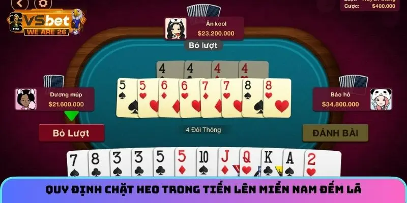 Quy định chặt heo trong tiến lên miền Nam đếm lá