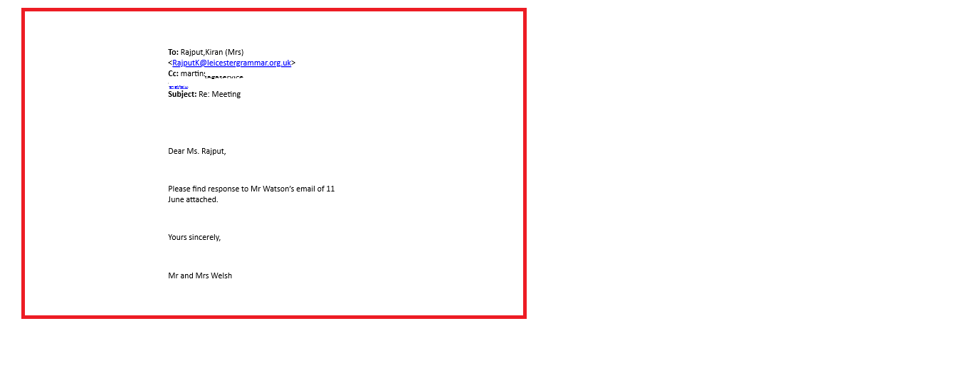 45824 16-06-25 06:33 to Mrs K Rajput for John Watson