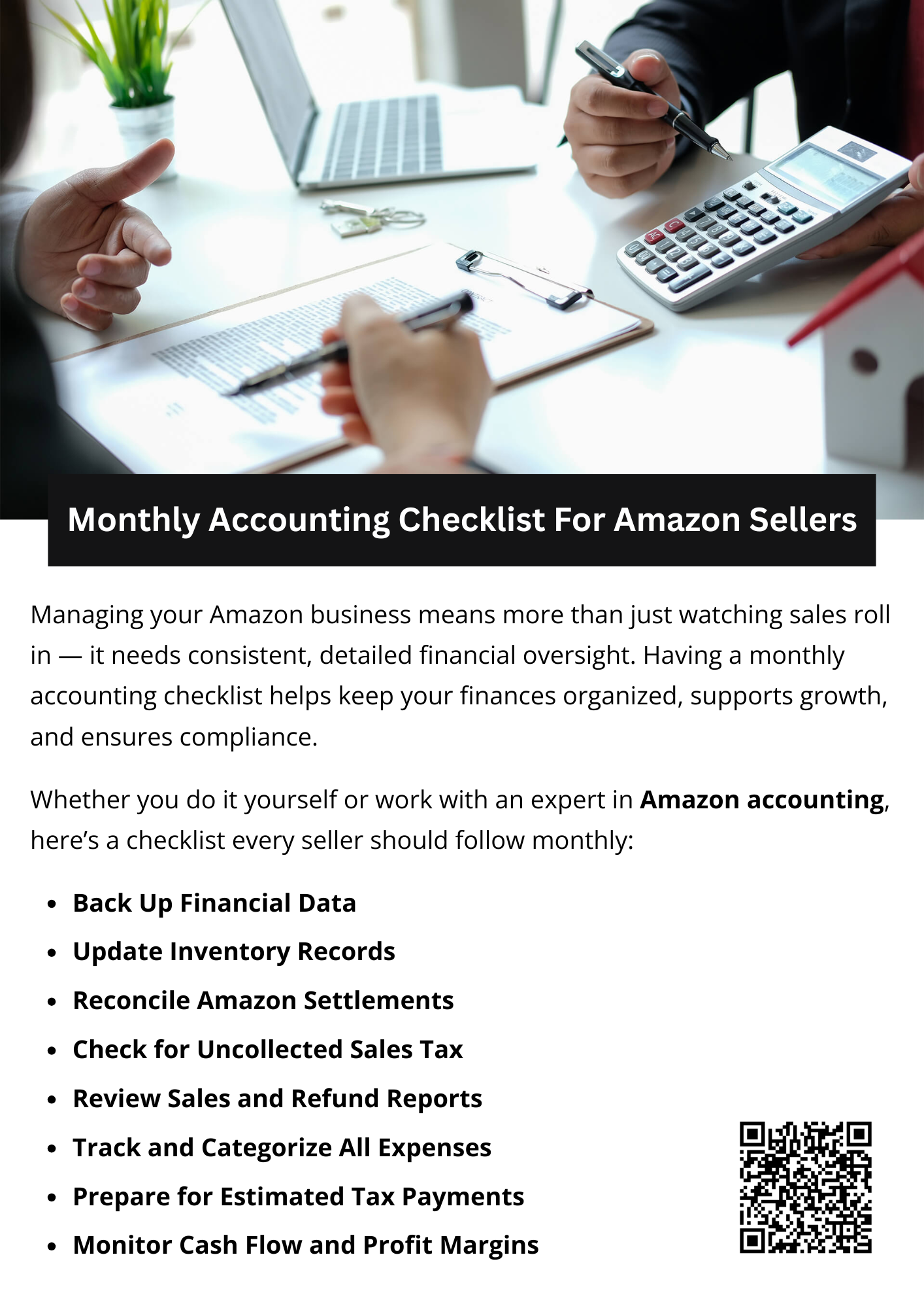 A consistent monthly accounting routine gives you clarity, reduces stress, and supports smarter business growth. Whether you manage your books in-house or work with a professional specializing in Amazon accounting, staying proactive each month helps you stay in control — and ahead of the competition. To know more visit here https://www.straighttalkcpas.com/accounting-services/ecommerce/amazon