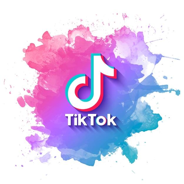 Free vector tiktok banner with watercolor splatter