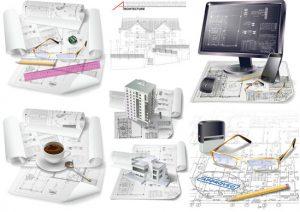 مجموعة تصاميم هندسية منازل قابل للتعديل