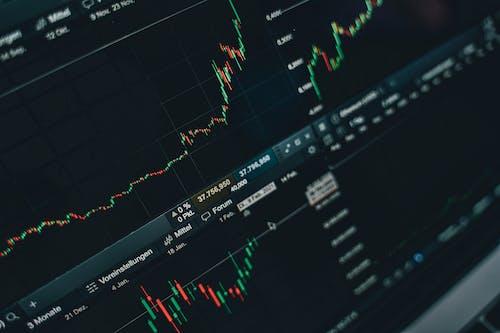 Free Multiple Graphs on a Laptop Screen Stock Photo