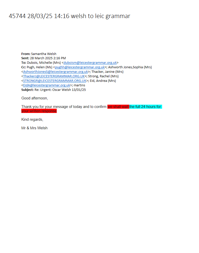 45744 28/03/25 14:16 RE DATA BREACH - AW WRITTEN RESPONSE FROM SAJ