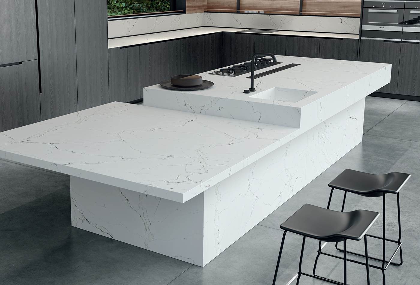 cantilevered kitchen island