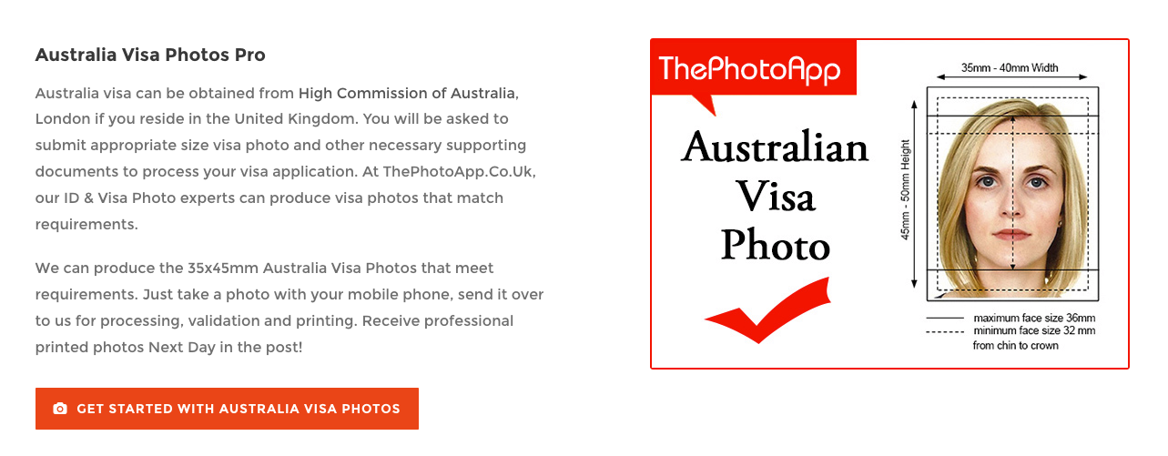 australian visa photo online