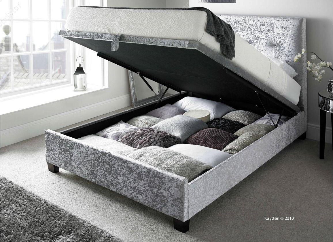 Silver Ottoman Bed Frame style=