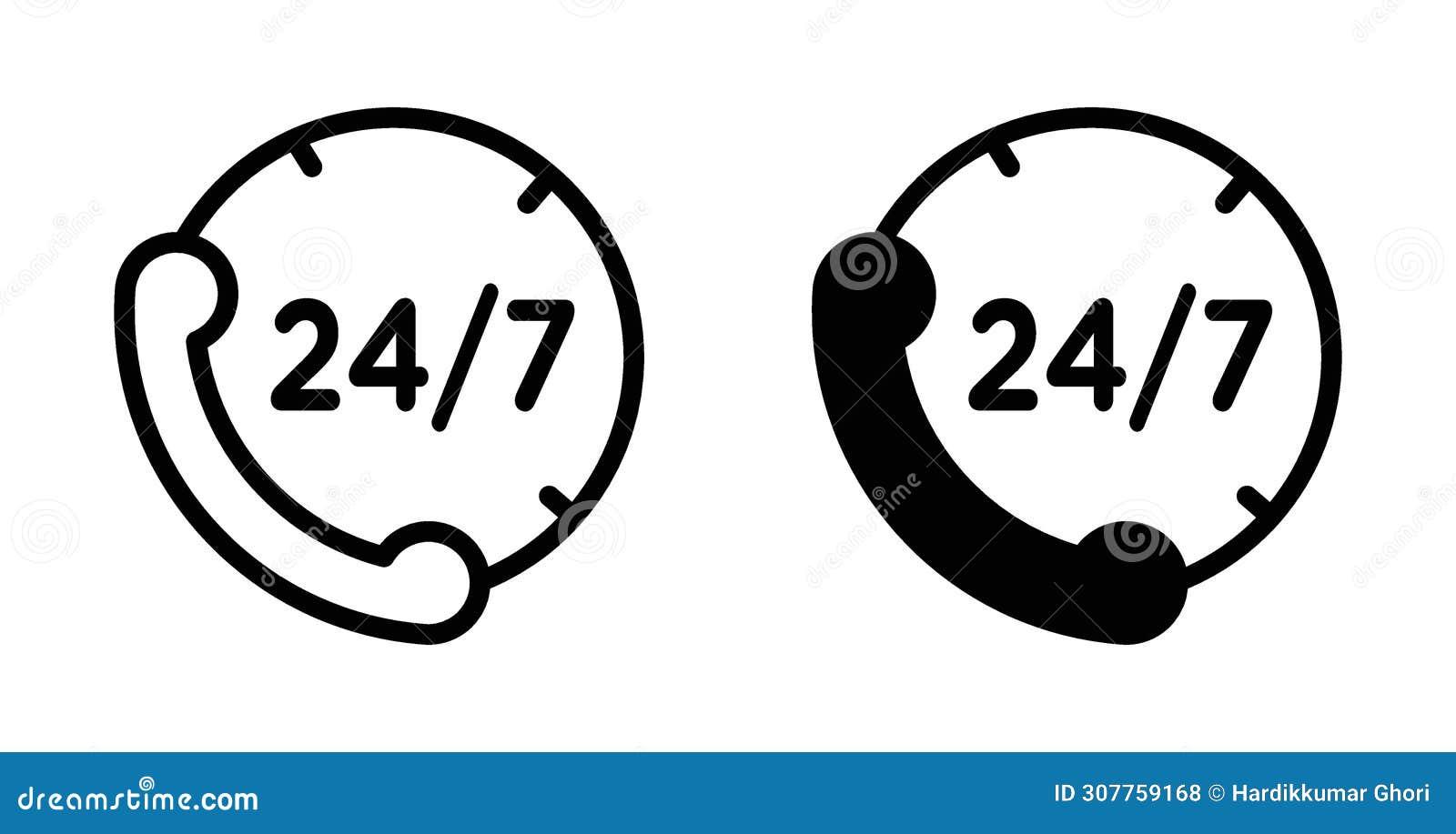 24 7 Emergency Call Services Icon Stock Vector - Illustration of symbol, assistance: 307759168