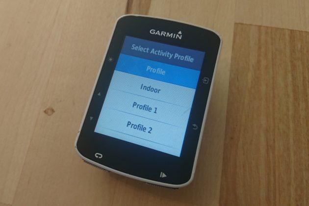 Set up individual profiles for different bikes and riding styles on the Garmin Edge 520