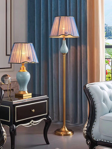 Lladro English Floor & Table Lamp Combo