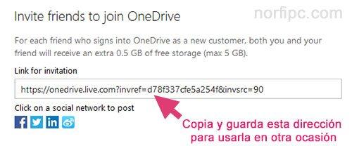 Invitar amigos a usar OneDrive
