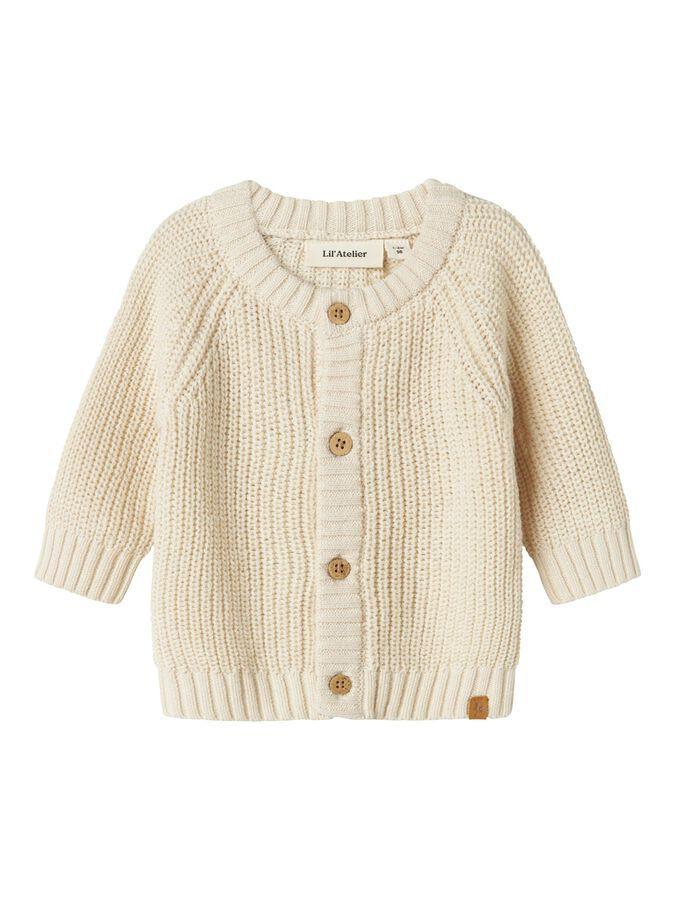 LONG SLEEVED KNITTED CARDIGAN - Baby 56-86 | | White | Lil' Atelier® Ireland