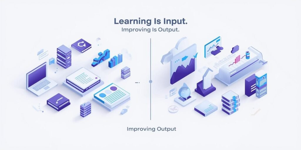Learning Is Input. Improving Is Output