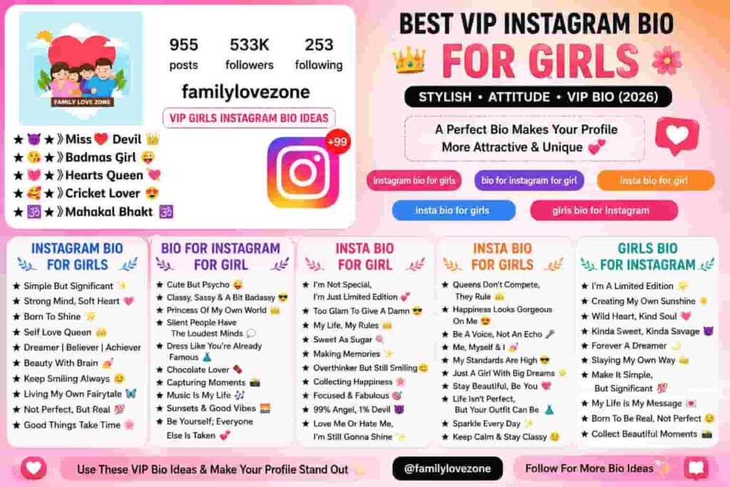 VIP Instagram Bio for Girls