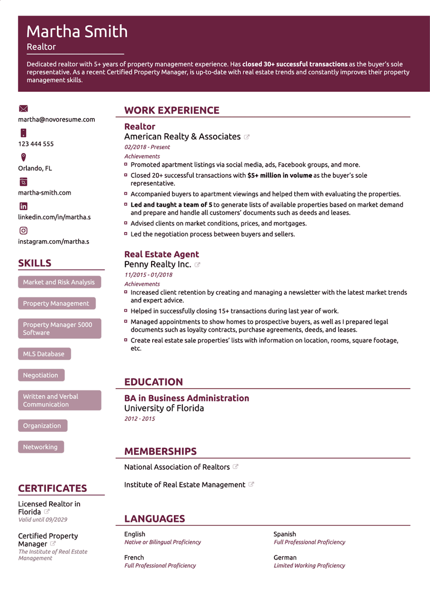 combination resume format