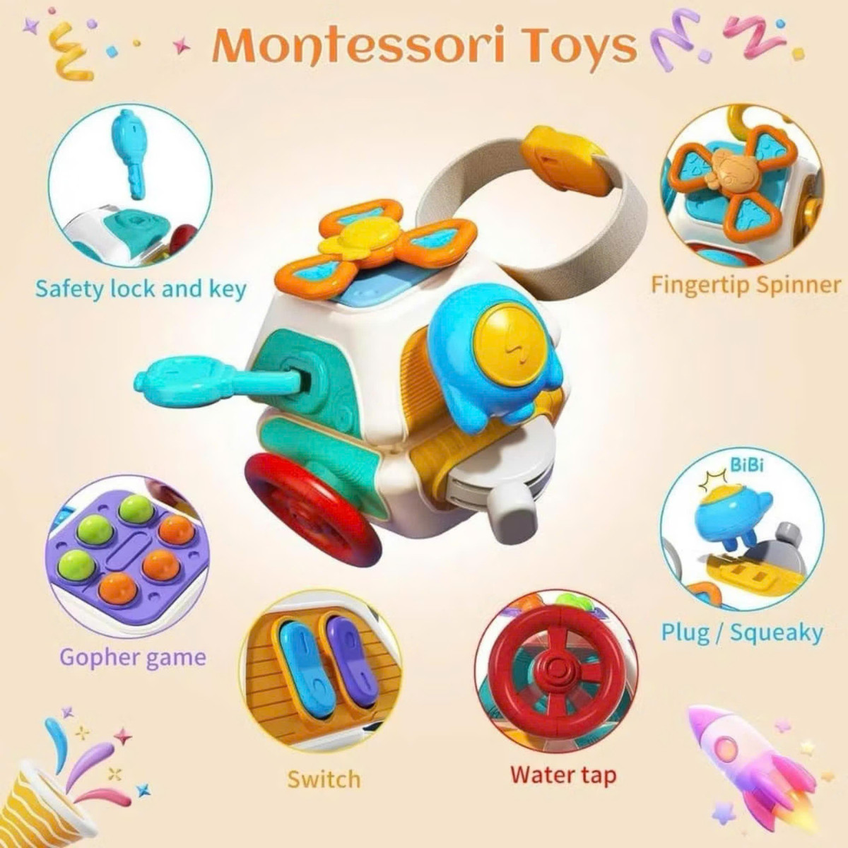 Khối bận rộn montessori 10 trong 1