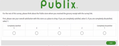 Publix Survey question 2
