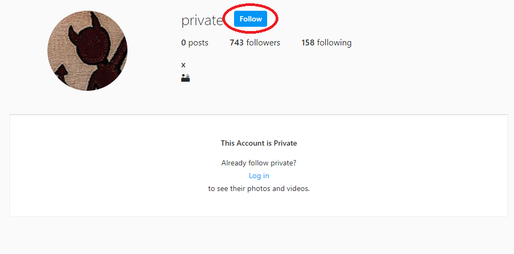 Send a follow request to a private Instagram profile
