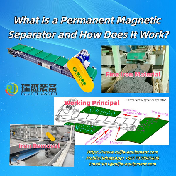 Ruijie permanent magnetic separator for fine iron separation