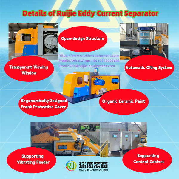 Ruijie Belt Skirt Design Eddy Current Separator Machine For Aluminum Recovery