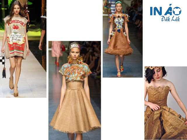 Váy đẹp làm từ bao tải