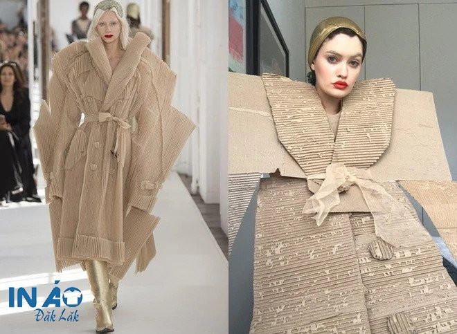 Dùng hộp carton làm quần áo