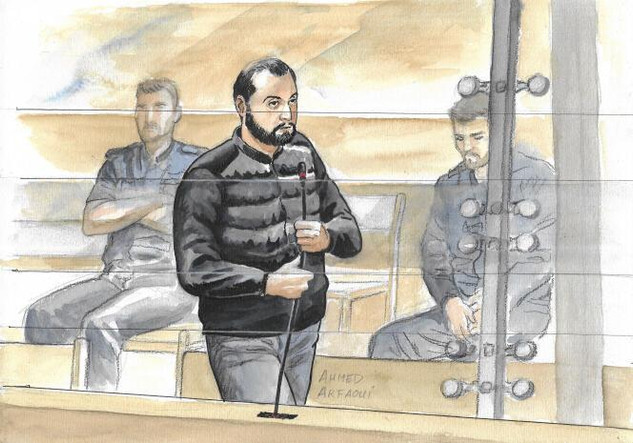 Ahmed Arfaoui, beau-frère de Radouane Lakdim, devant la cour d’assises spéciale de Paris, le 9 février 2024.