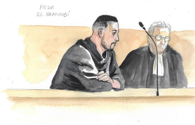 Reda El Yaakoubi devant la cour d’assises spéciale de Paris, le 7 février 2024.