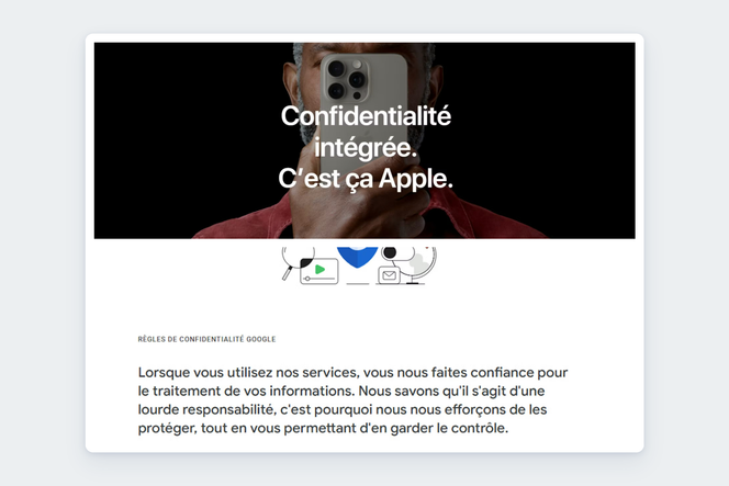 Dans leur communication auprès de leurs utilisateurs, Apple comme Google mettent en avant la protection des données personnelles.