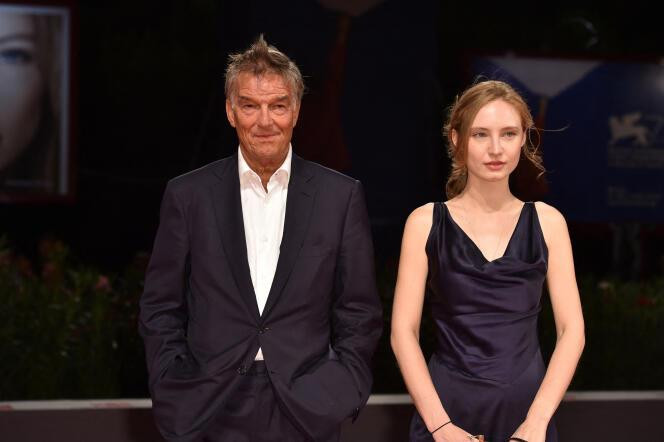 Benoît Jacquot et Julia Roy, lors de la 73ᵉ Mostra de Venise, en Italie, le 9 septembre 2016.