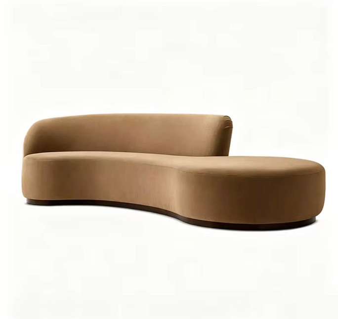 Curved velvet chaise Sofa