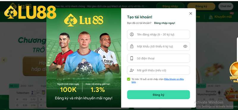 Thông tin đăng ký tài khoản tại nhà cái đơn giản